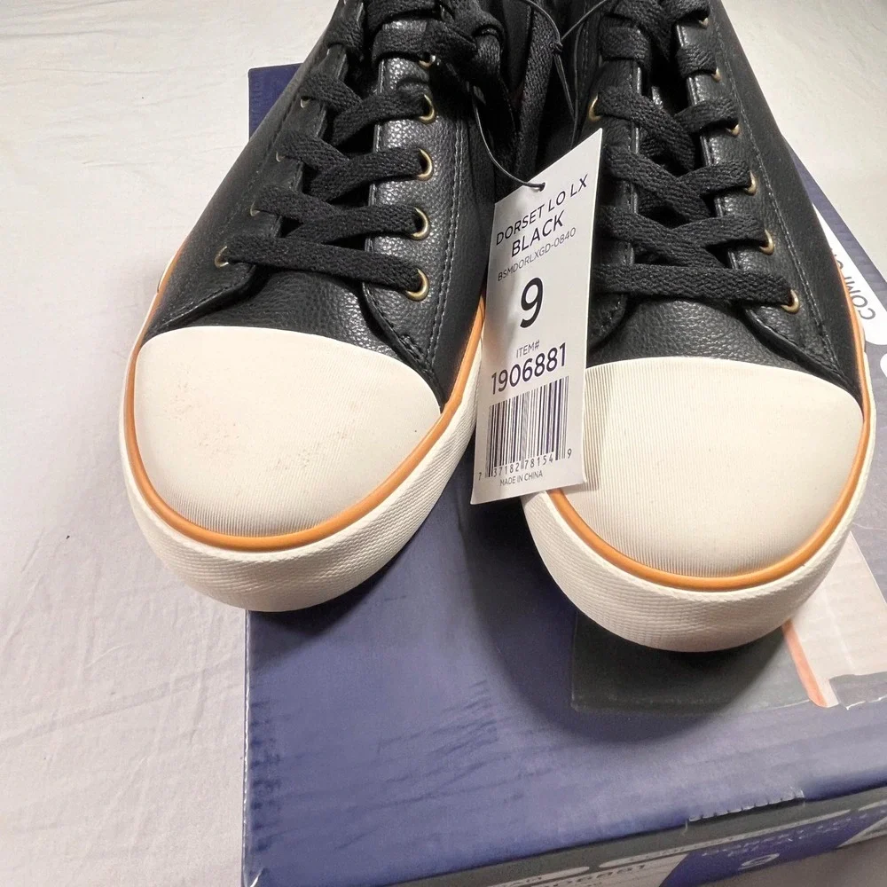 Ben Sherman Dorset Lo‎ LX Sneakers Mens 9 Black NEW Memory Foam Low Top
